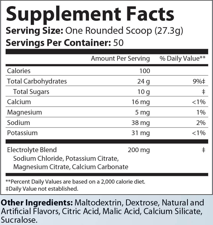 Recovery Carb + Electrolytes: (Lemon Lime)