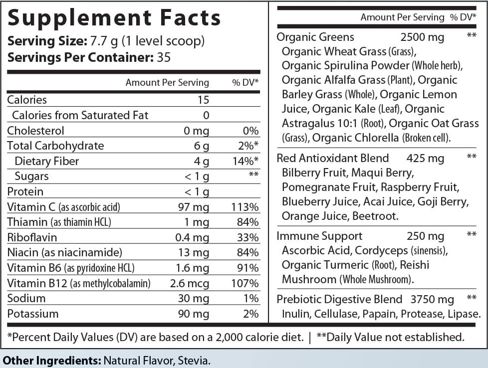 All - In/One Greens & Red SuperFood + Immune (Mixed Berry)