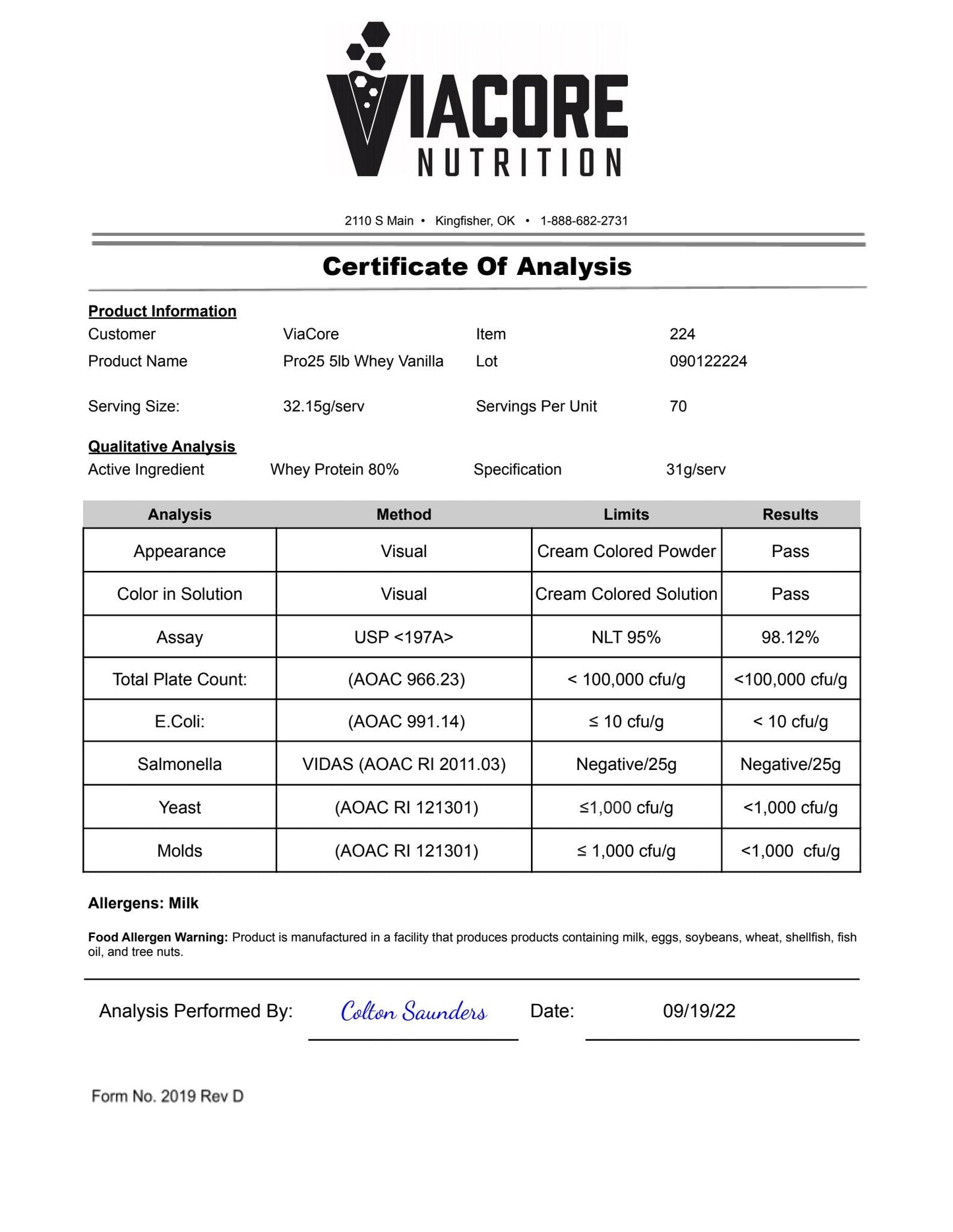5lb Whey Protein (Vanilla)