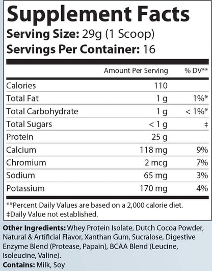 1lb 100% Whey Armor Isolate Protein (Chocolate)