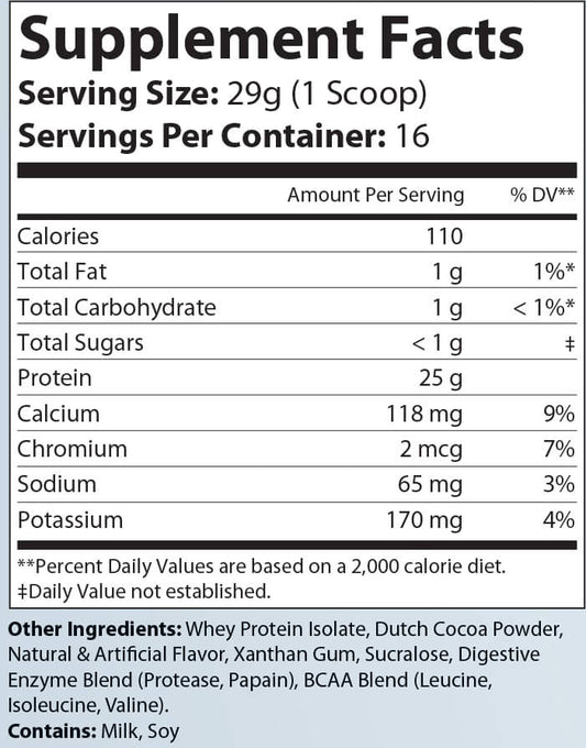 1lb 100% Whey Armor Isolate Protein (Chocolate)