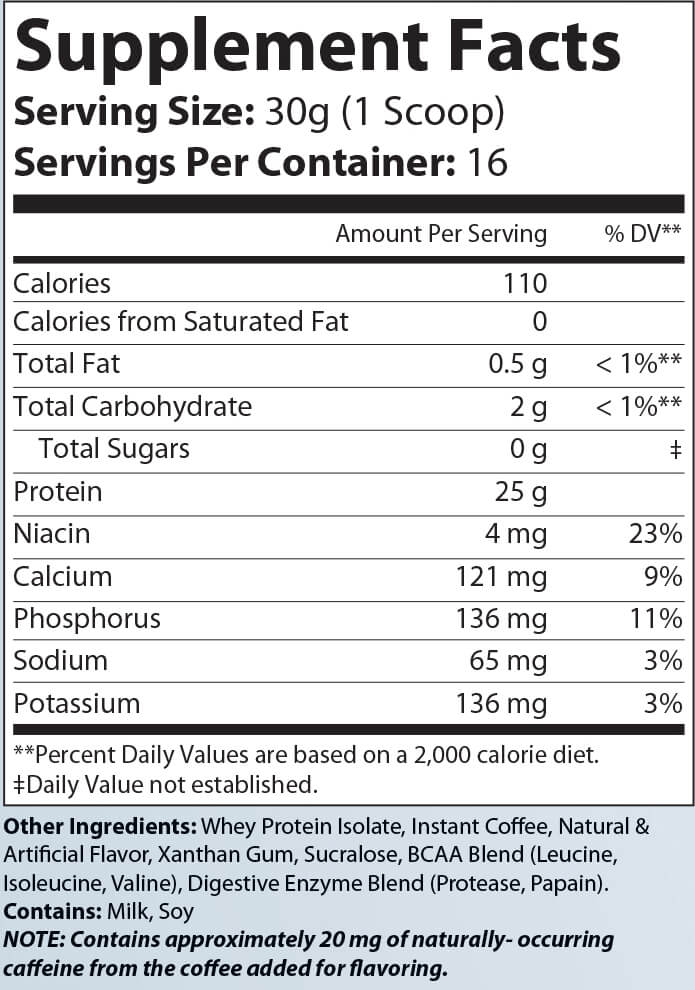 1lb 100% Whey Armor Isolate Protein (Cappuccino)